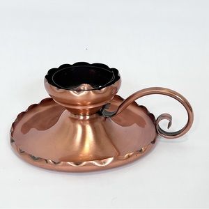 Vintage PG Copper Handheld Candle Holder Tabletop